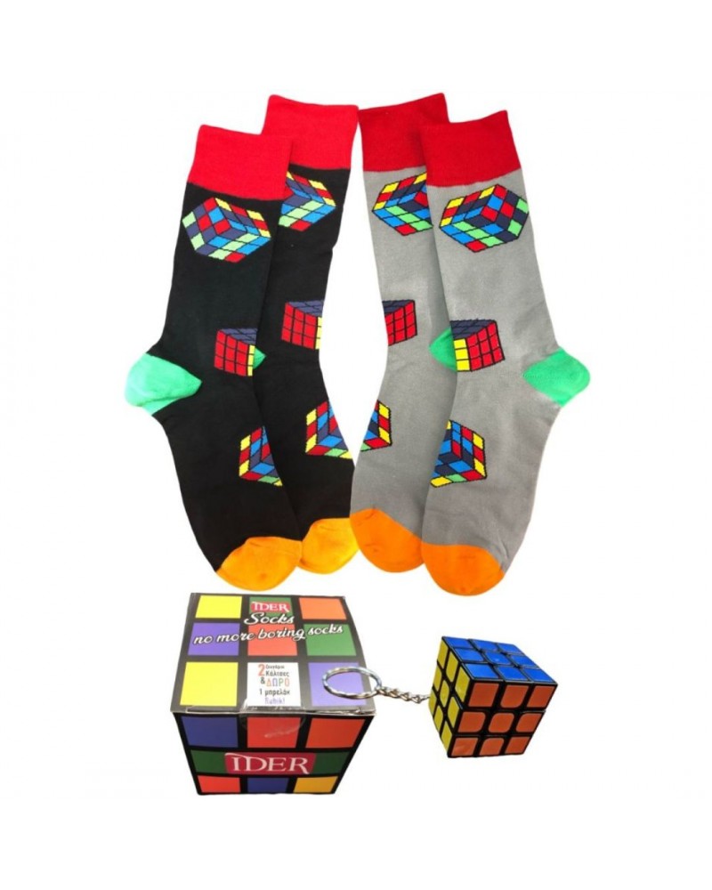 Unisex 2Pack Gift Box Κάλτσες Kύβος Ρούμπικ Ider 